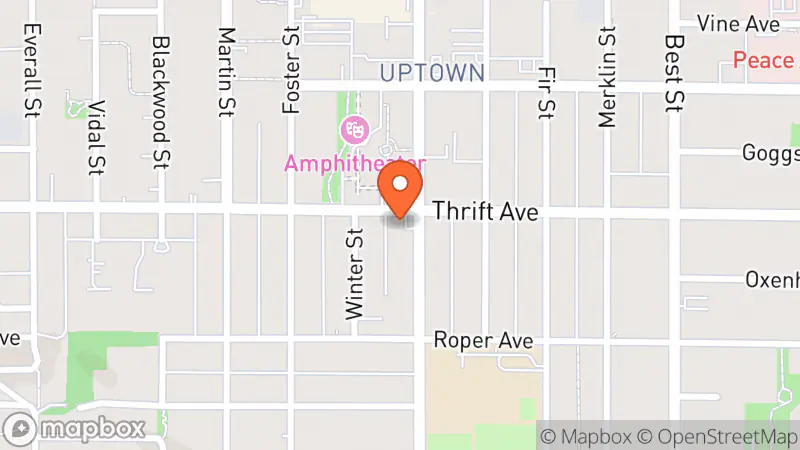 Map showing location of The Wilder Thrift Store