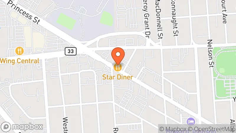 Map showing location of Threads & Co Thrift Shop