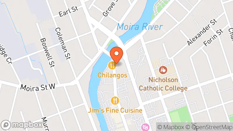 Map showing location of Three Oaks Thrift