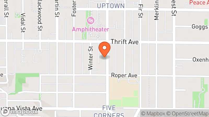 Map showing location of Thrift Computers