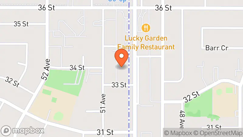 Map showing location of Thrift Store