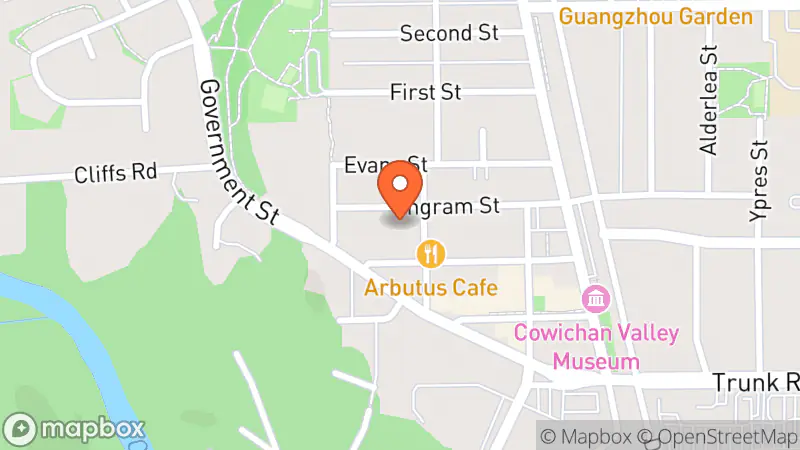 Map showing location of Thrift Store