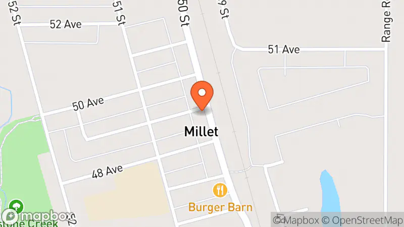 Map showing location of Thrifters of Millet