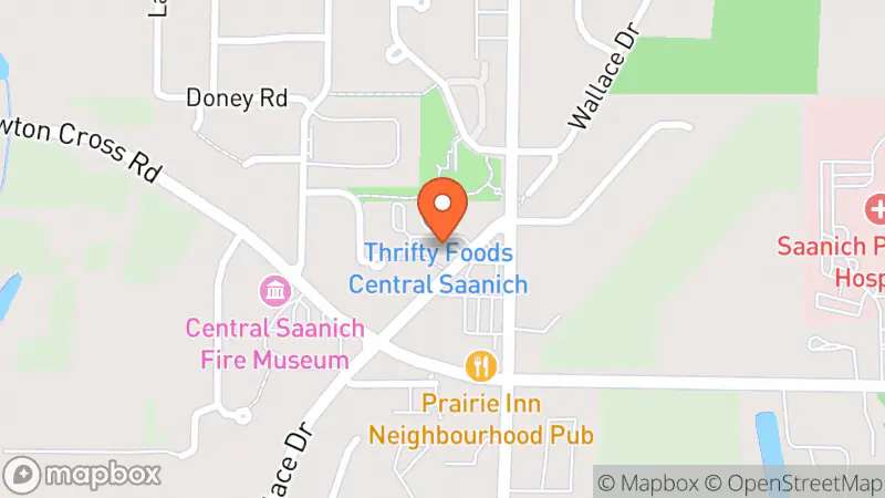 Map showing location of Thrifty Foods