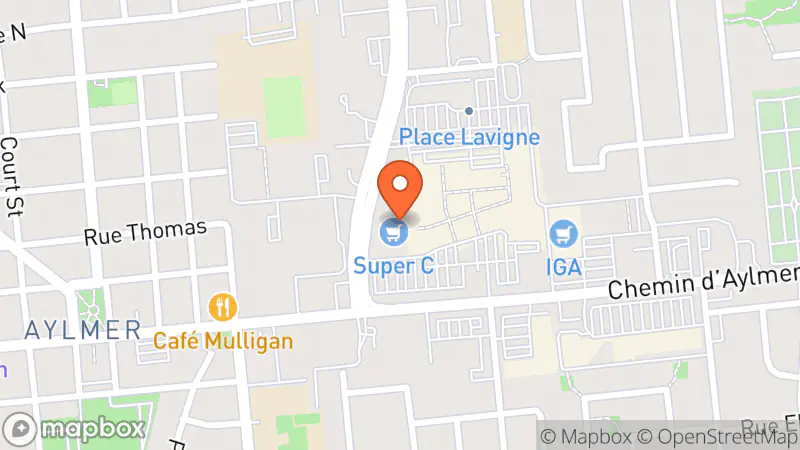 Map showing location of Thrifty's by Bluenotes