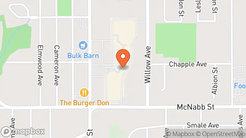 Map showing location of Thrifty’s