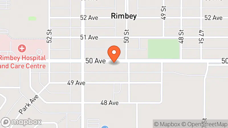 Map showing location of Tickle Trunk Thrift Store