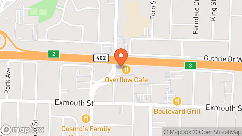 Map showing location of Treasure Gallery