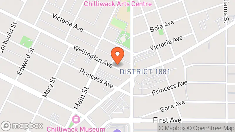 Map showing location of Unique Thrifting