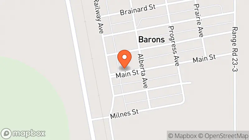 Map showing location of United Church Thrift Shop