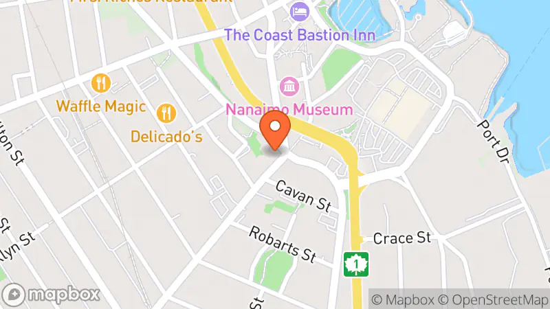 Map showing location of Upstairs Bazaar
