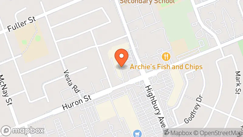 Map showing location of Value Village Community Donation Centre