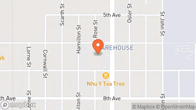 Map showing location of Value Village Community Donation Centre