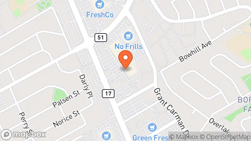 Map showing location of Value Village