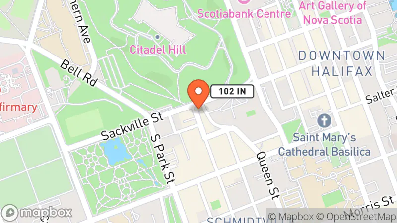 Map showing location of Venture Thrift Boutique