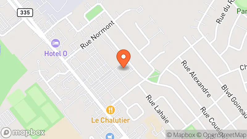 Map showing location of Village des Valeurs