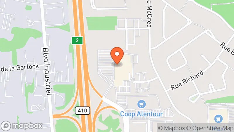 Map showing location of Village des Valeurs