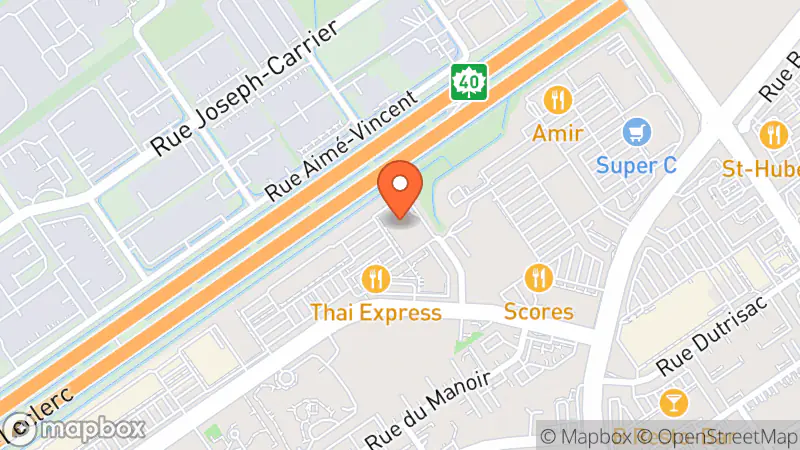 Map showing location of Village des Valeurs