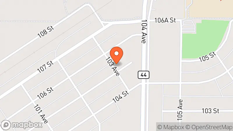 Map showing location of Westlock Community Thrift Shop