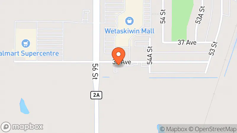 Map showing location of Wetaskiwin Pawn