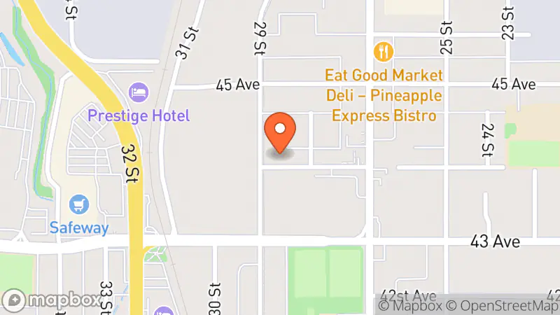 Map showing location of Wize Buyz one stop bargain shop & North Okanagan Event Rentals